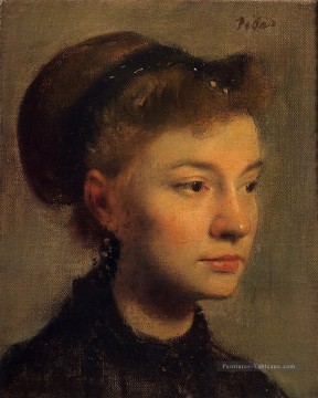 Tête d’une jeune femme Edgar Degas Peinture à l'huile